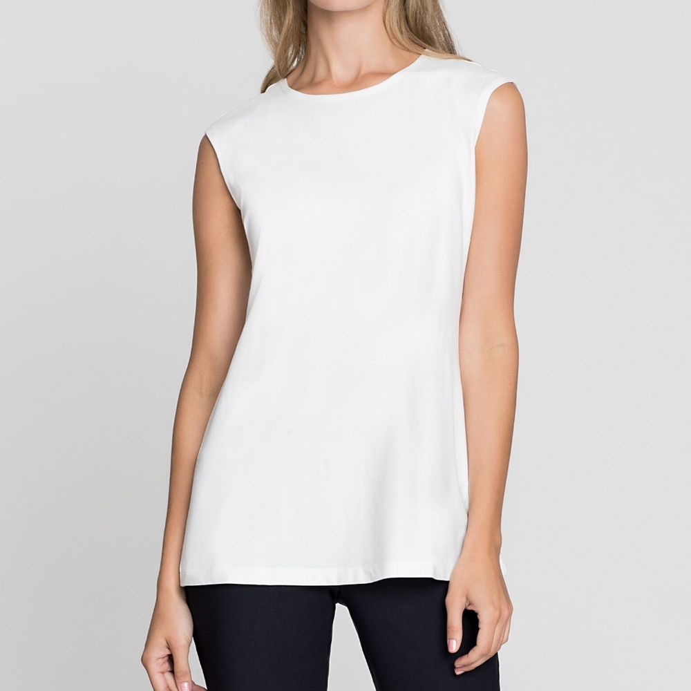 Nic + Zoe white perfect layer tank size L